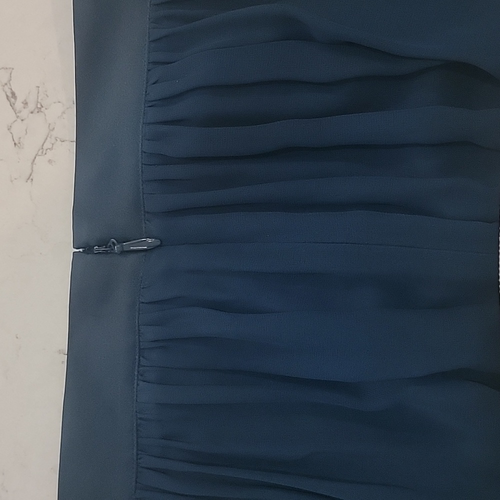 Eva Mendes NY&Co Teal Blue Sheer Panel Fairycore Maxi Skirt Sz 2 - Picture 12 of 13